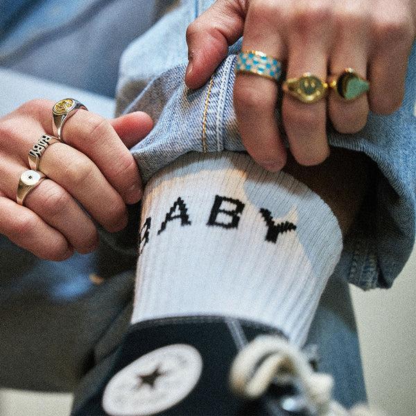 Serge Denimes White Yeah Baby Socks