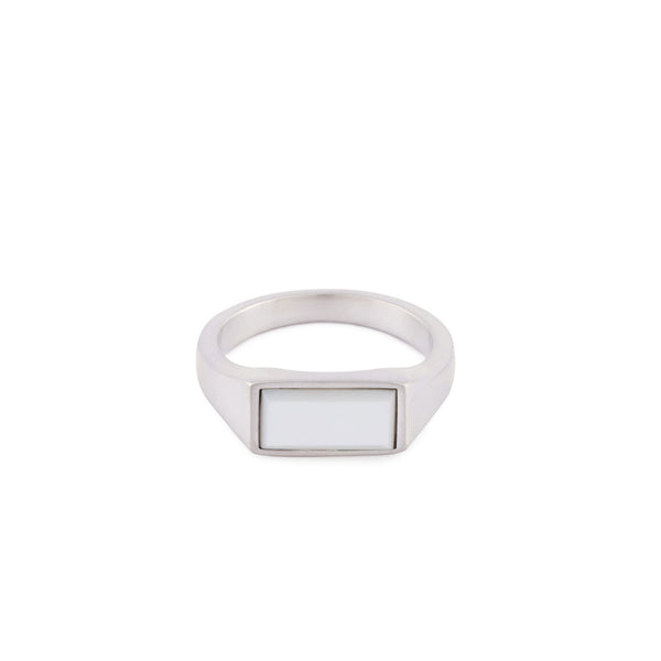 serge denimes Silver Mother of Pearl Rectangle Ring