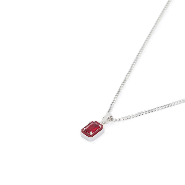 Serge Denimes Silver Red Blush Necklace - Limited Edition