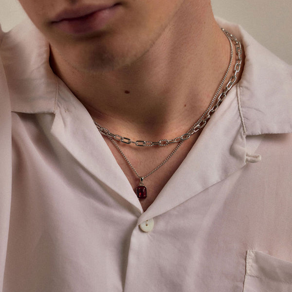 Serge Denimes Silver Red Blush Necklace - Limited Edition