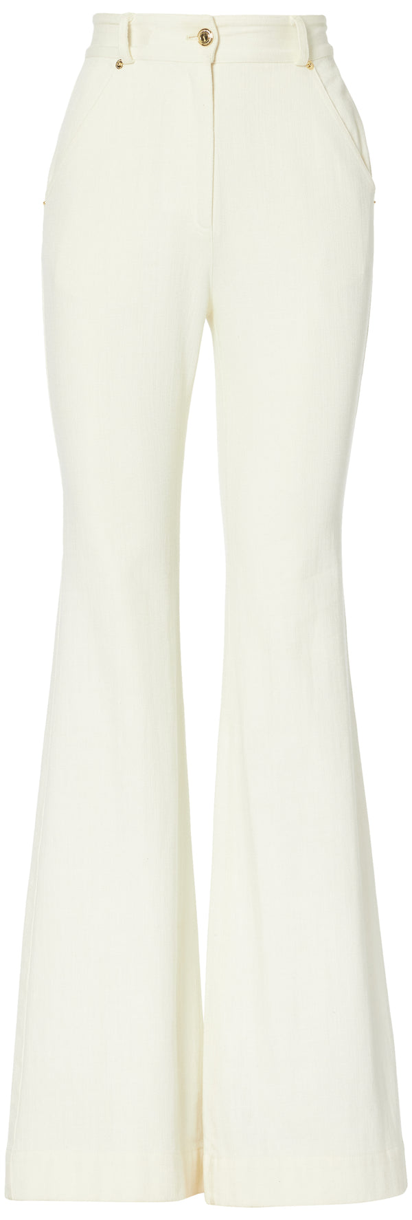 sergio hudson High Waist Boot Cut Trouser Light Weight Denim