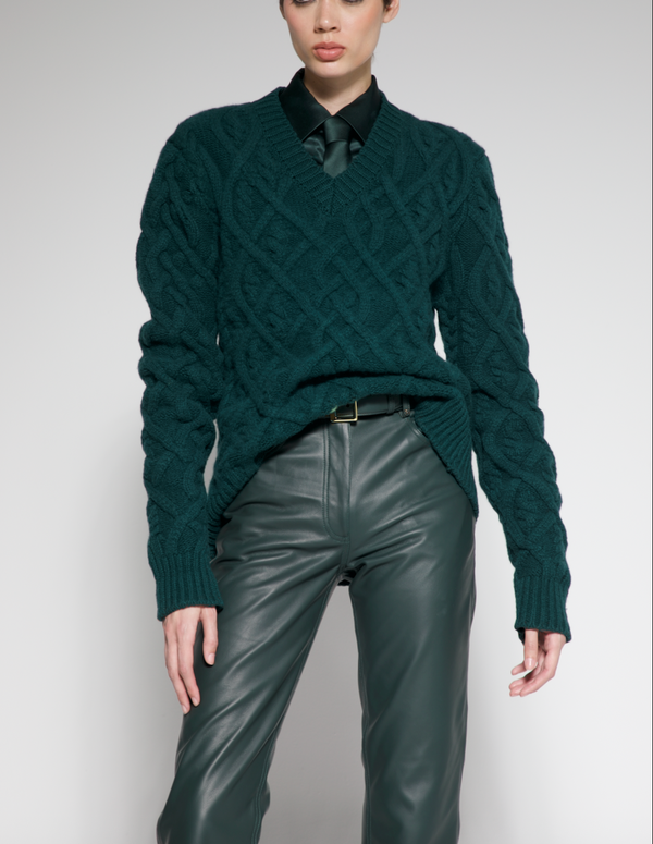 sergio hudson Oversized Turtleneck Cable-Knit Sweater