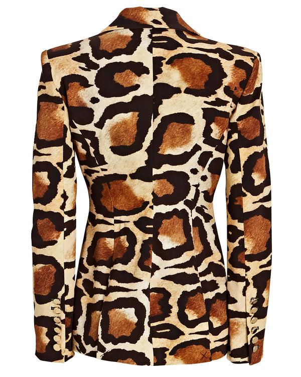 Sergio Hudson Animal Print Single Button Blazer