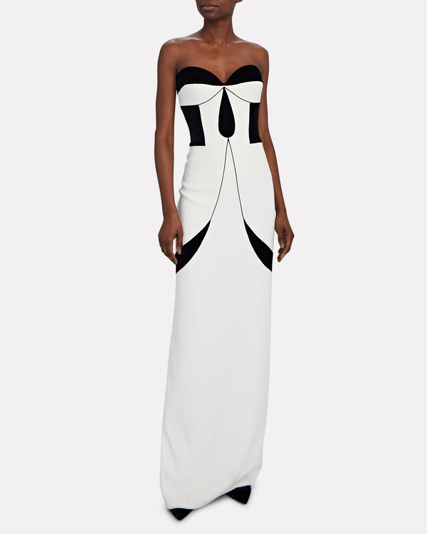 Sergio Hudson Art Deco Strapless Gown