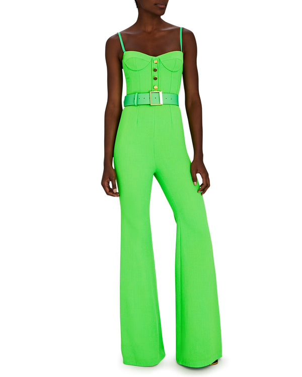 Sergio Hudson Belted Bustier Jumpsuit