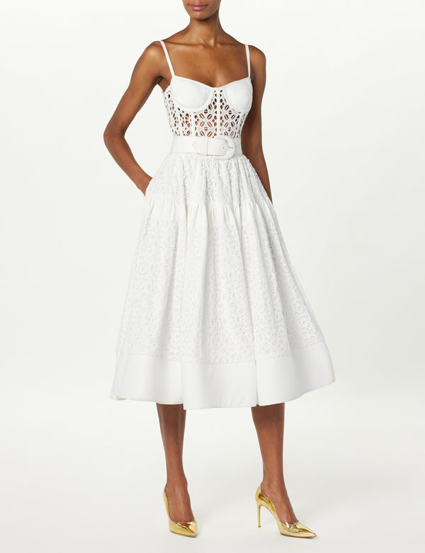 Sergio Hudson Belted Bustier Midi Dress