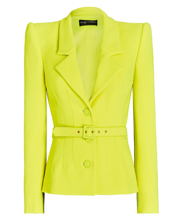 sergio hudson Belted Single Breasted Short Jacket