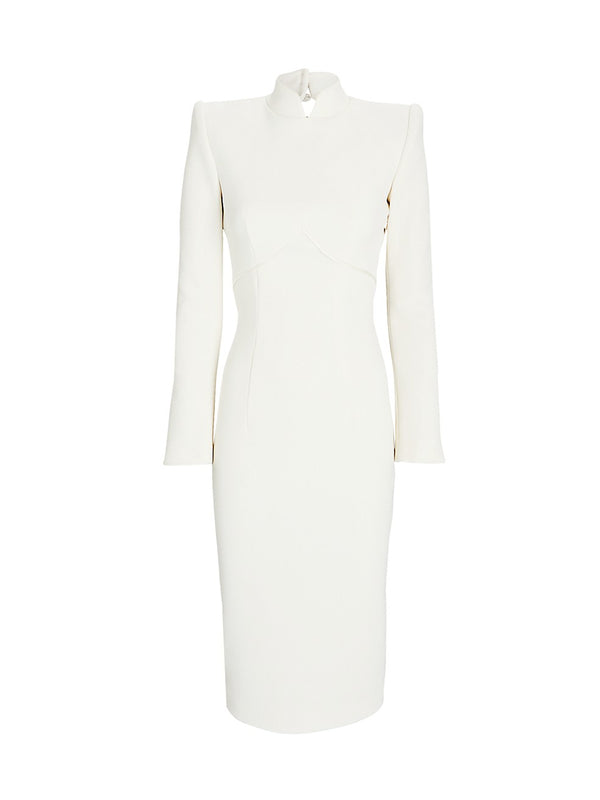 sergio hudson Button Back Longsleeve Midi Dress