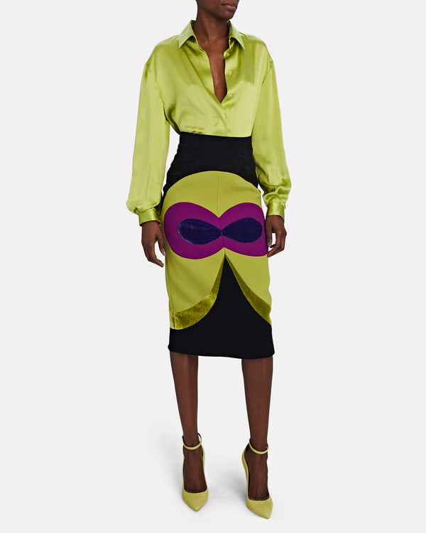 Sergio Hudson Button-Up Body Blouse