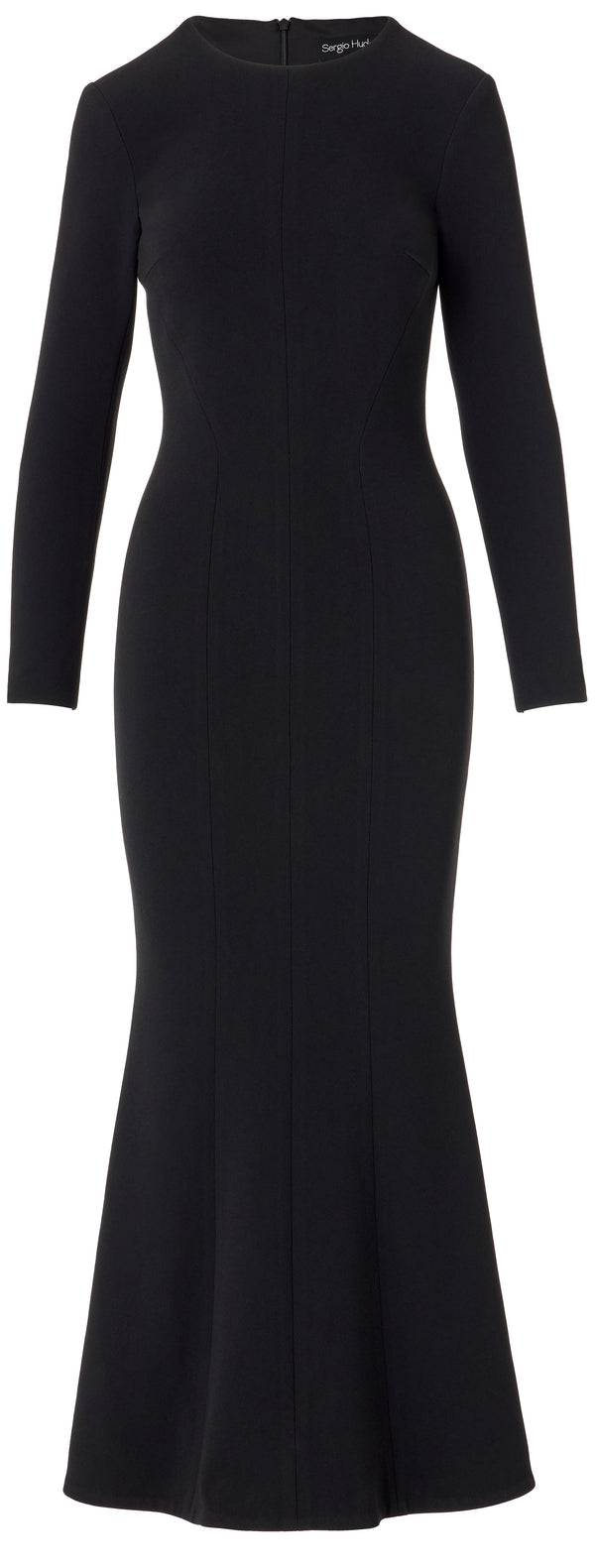 sergio hudson Crewneck Dress w/ Sweep