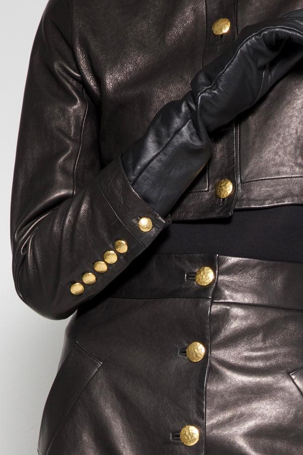 Sergio Hudson Cropped Leather Jacket