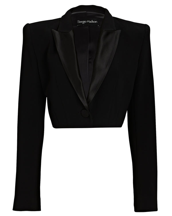 sergio hudson Cropped Tuxedo Blazer