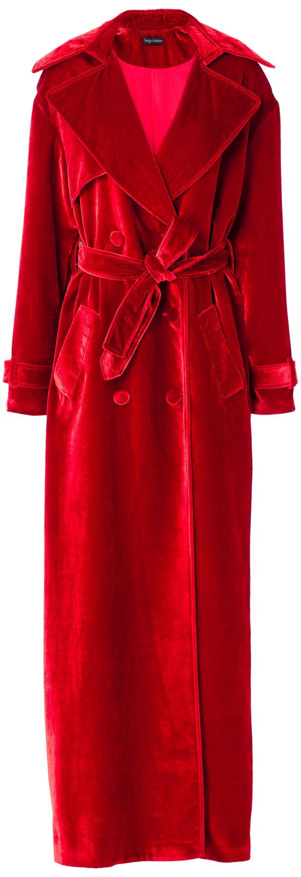 sergio hudson DB Maxi Trench Velvet