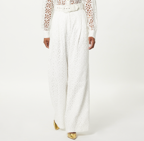 sergio hudson Deep Pleated Eyelet Pant
