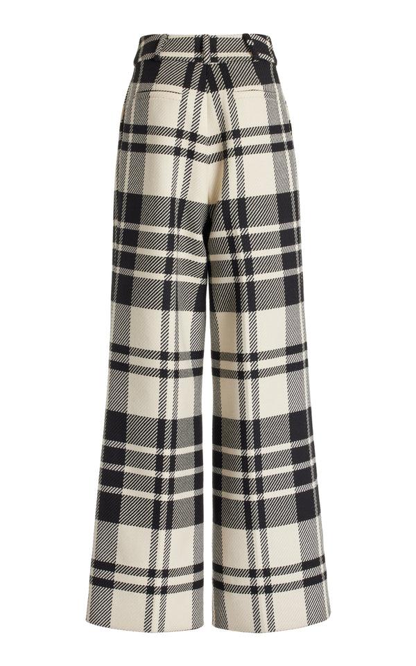Sergio Hudson Deep Pleated Wool Pants