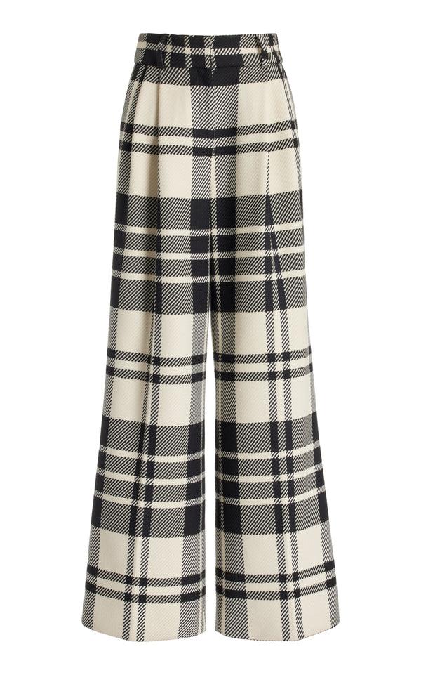 Sergio Hudson Deep Pleated Wool Pants