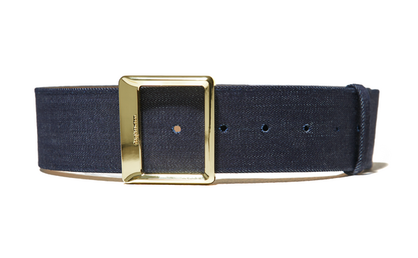 sergio hudson Denim Square Buckle Belt