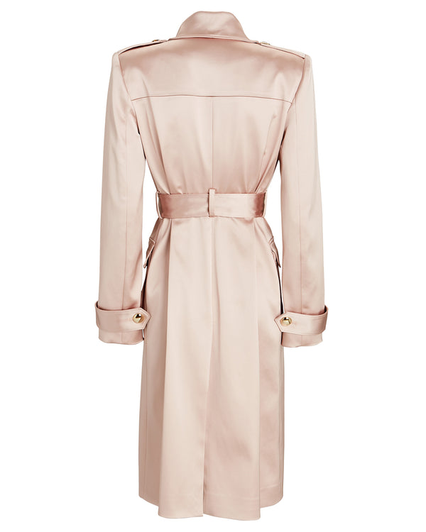 Sergio Hudson Double-Breast Satin Trench