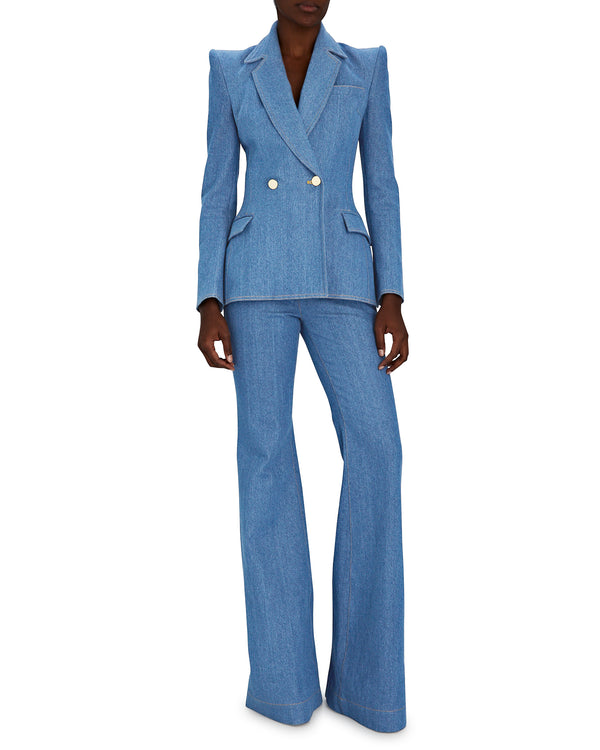 Sergio Hudson Double Breasted Denim Blazer