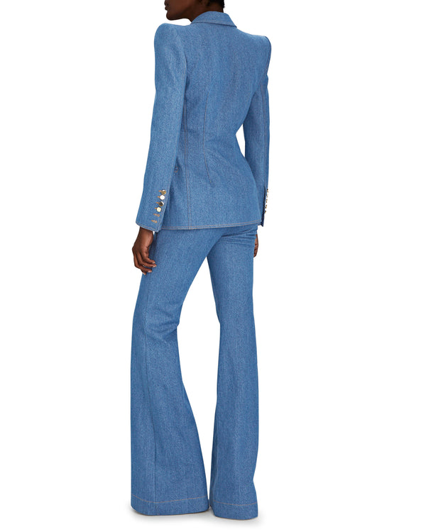 Sergio Hudson Double Breasted Denim Blazer