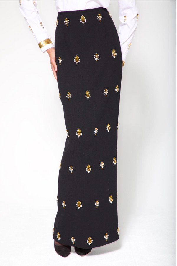 sergio hudson EMBROIDERED MAXI SKIRT