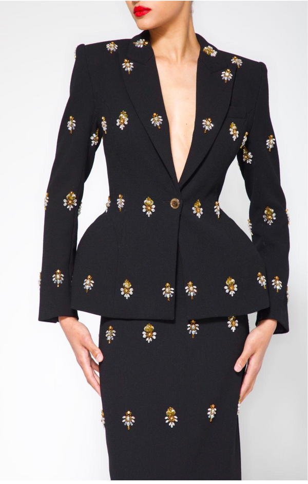 sergio hudson HAND EMBROIDERED EVENING BLAZER