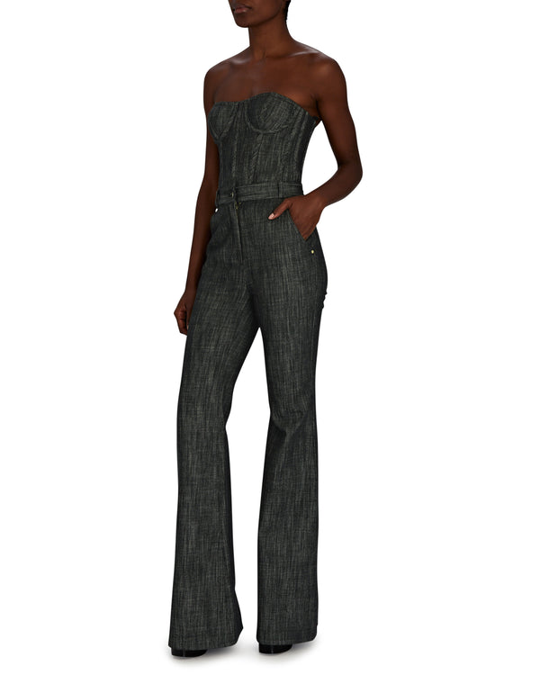 Sergio Hudson High Waist Flared Denim Pant