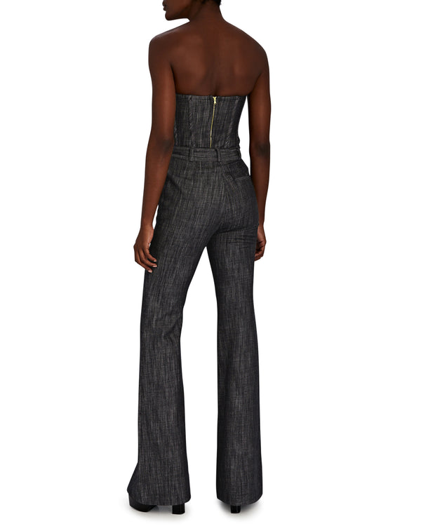 Sergio Hudson High Waist Flared Denim Pant
