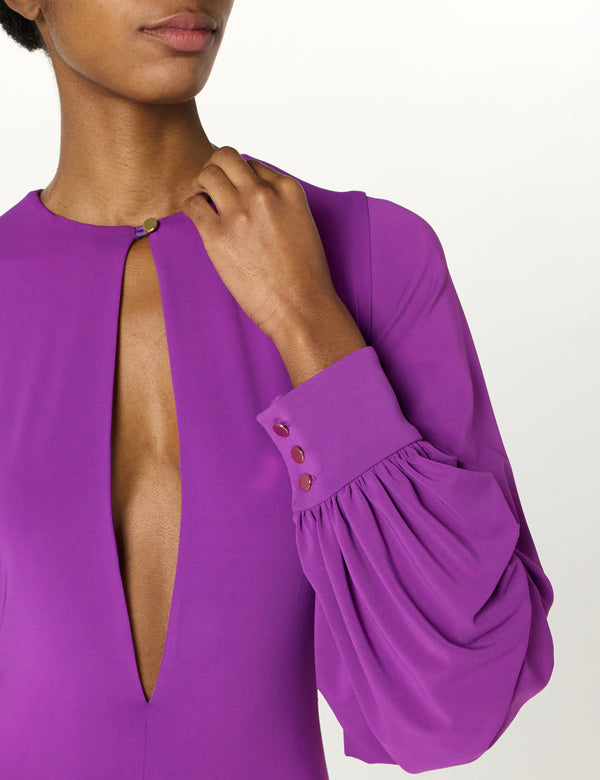 Sergio Hudson Keyhole Blouson Cocktail Dress