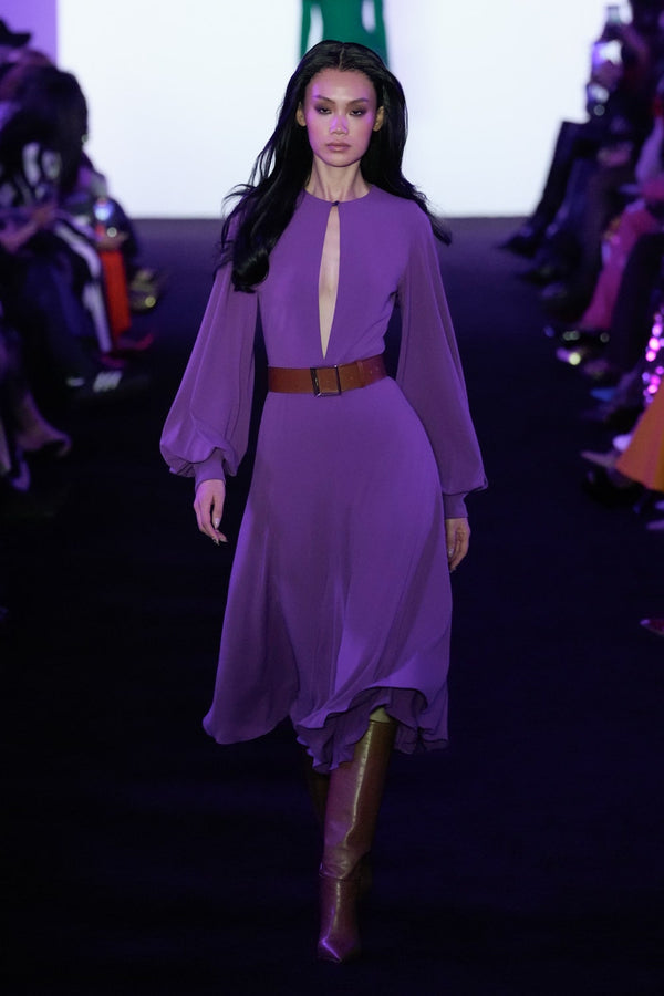 Sergio Hudson Keyhole Blouson Cocktail Dress