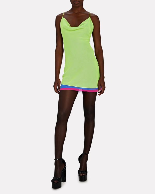 Sergio Hudson Layered Cowl Neck Slip Dress