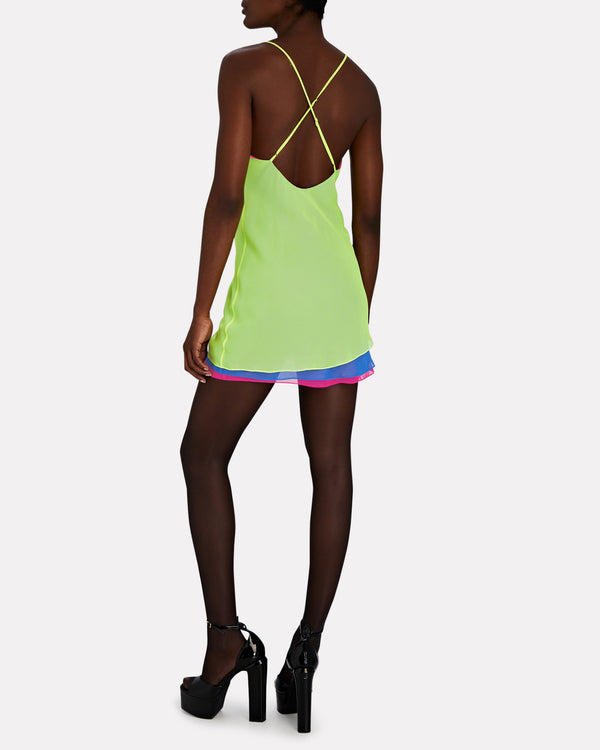 Sergio Hudson Layered Cowl Neck Slip Dress