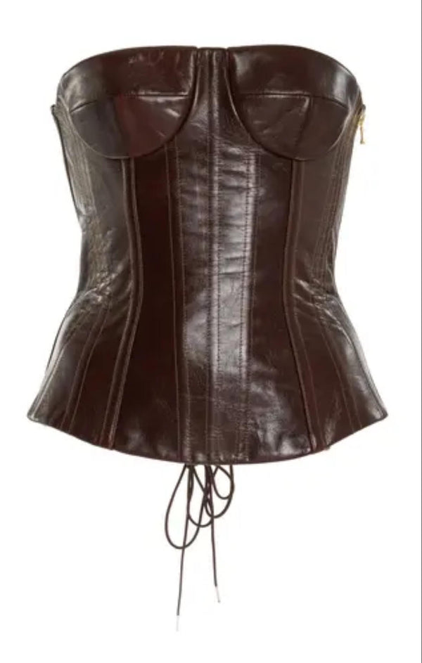 Sergio Hudson Leather Corset