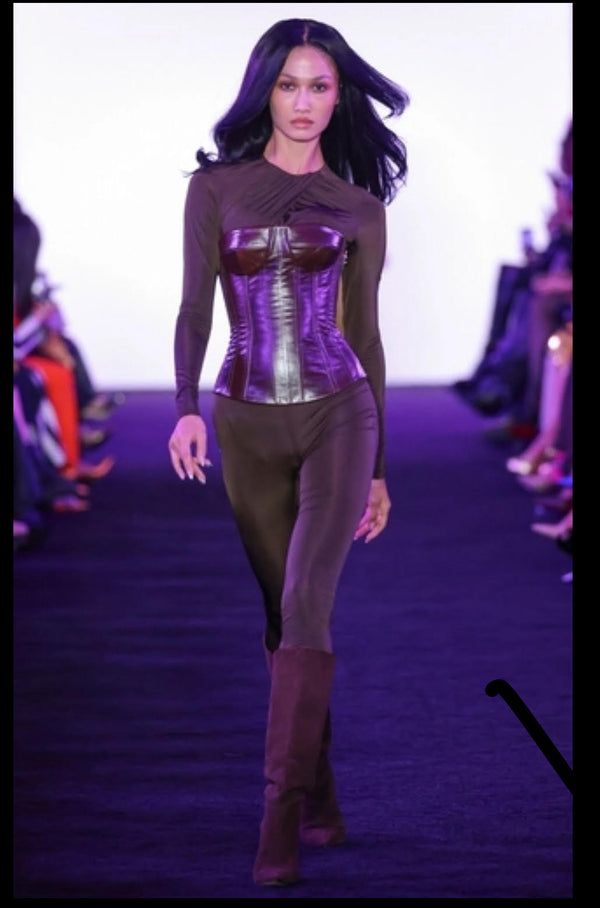 Sergio Hudson Leather Corset