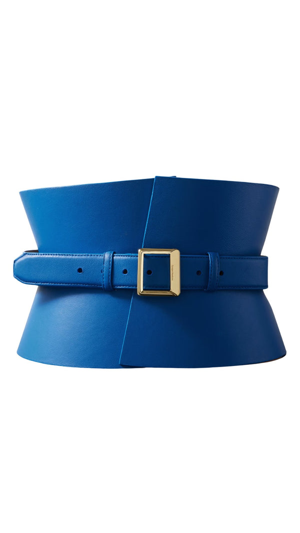 sergio hudson Leather Corset Belt (Sapphire)