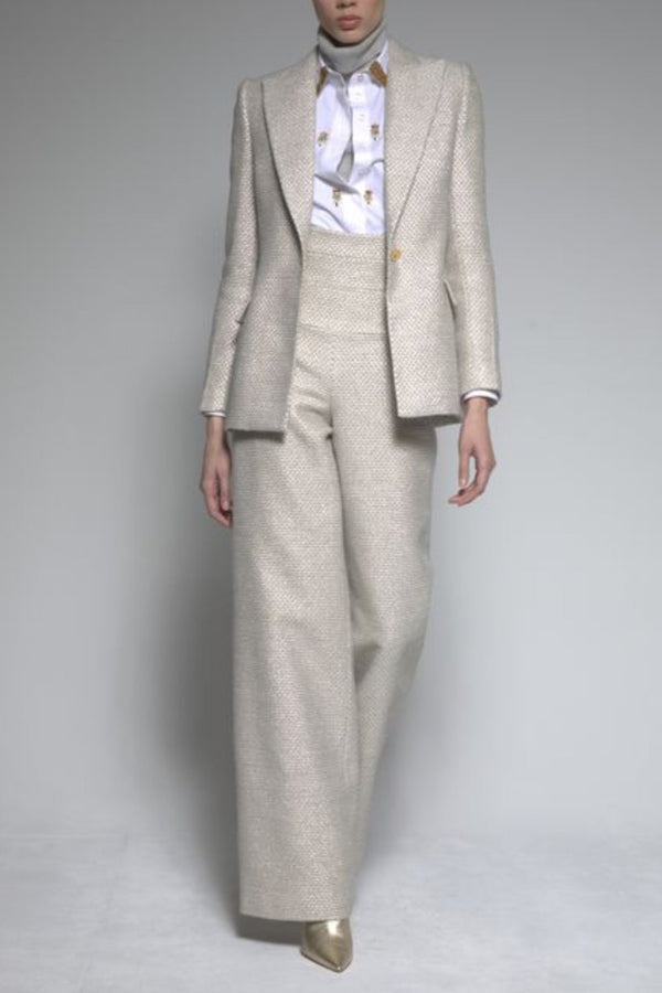 Sergio Hudson Metallic Tweed Classic Trouser