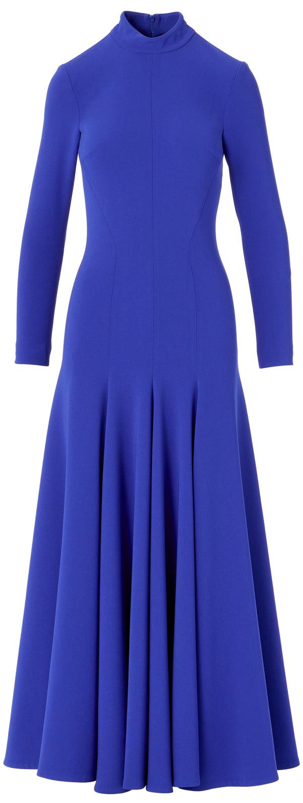 sergio hudson Mock Neck Slim Dress w/ Sweep