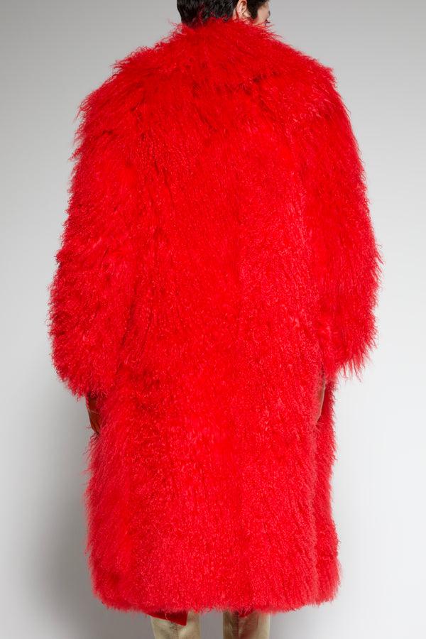 Sergio Hudson Mongolian Lamb Fur Coat