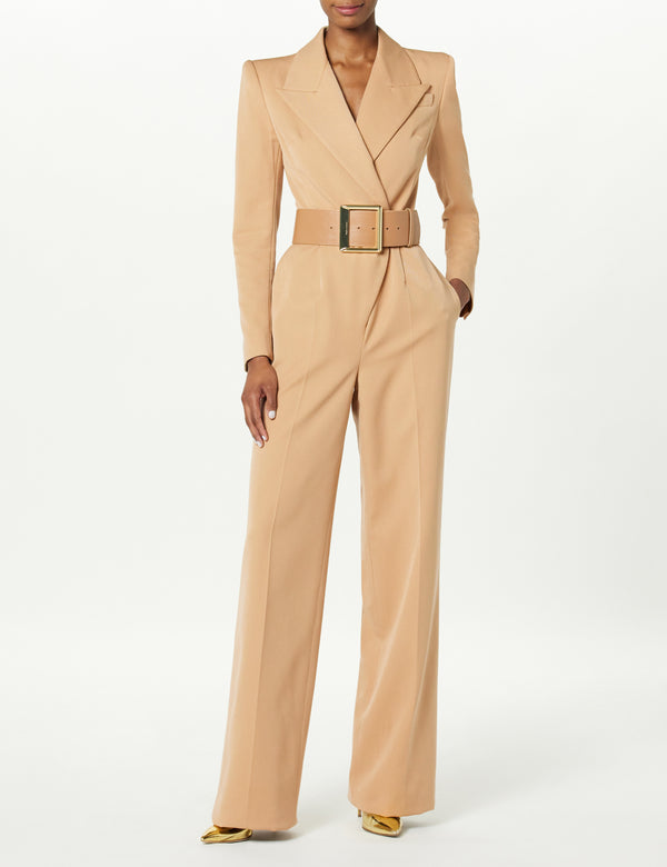 Sergio Hudson Notch Collar Jumpsuit