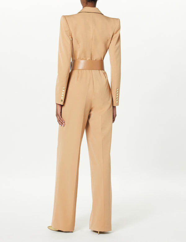 Sergio Hudson Notch Collar Jumpsuit