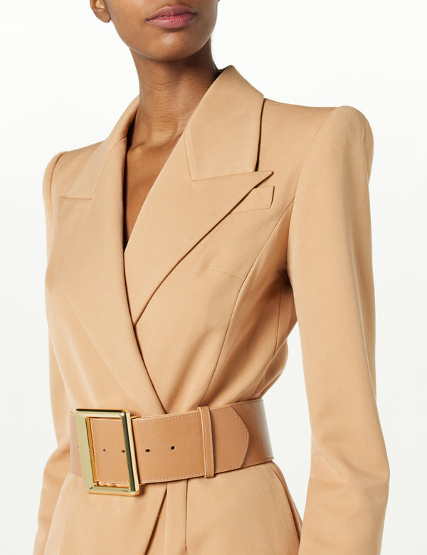 Sergio Hudson Notch Collar Jumpsuit