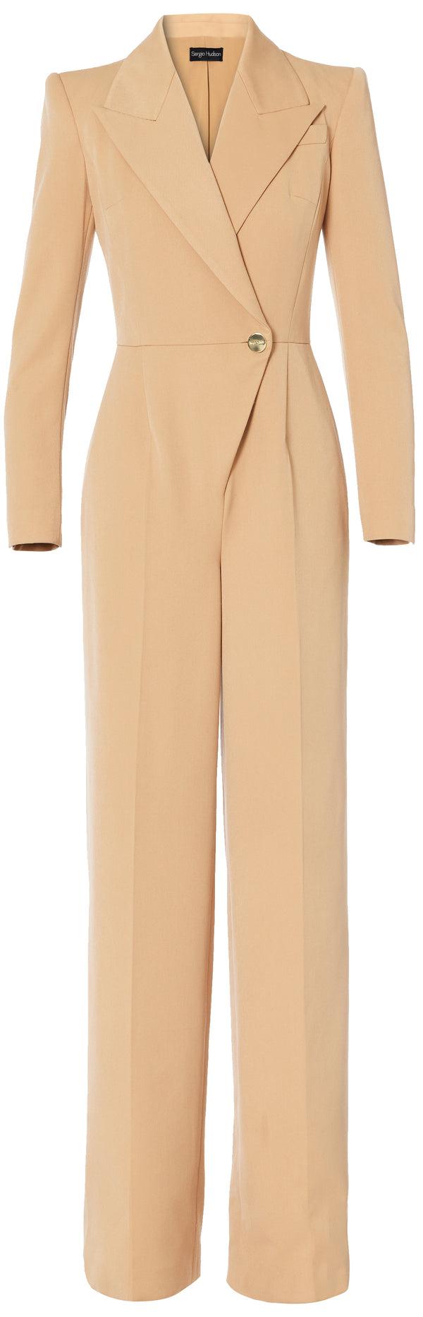 sergio hudson Notch Collar Jumpsuit