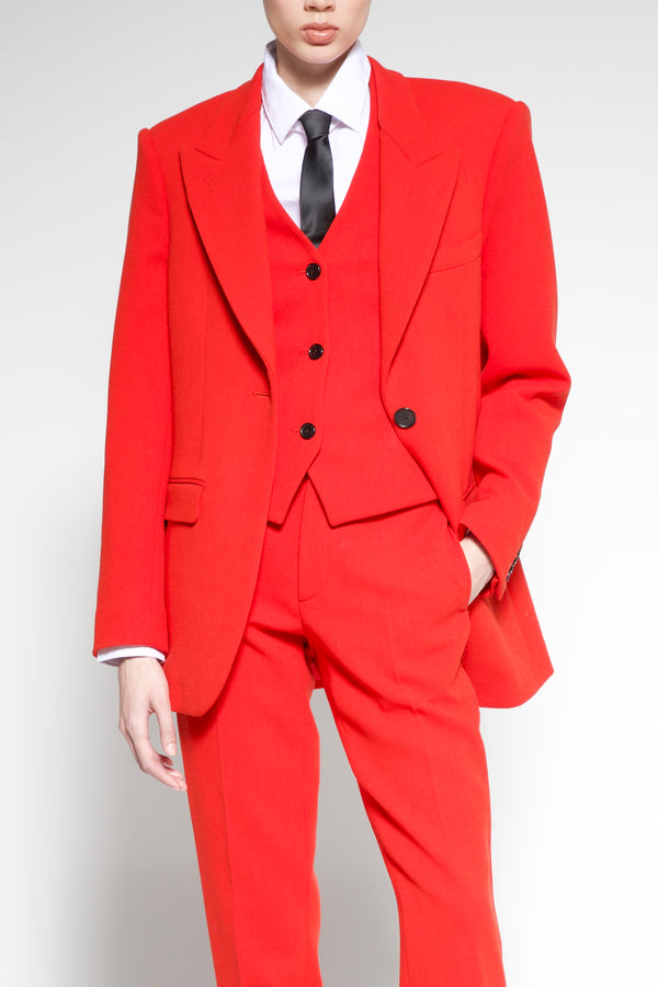 sergio hudson Oversized Wool Crepe Blazer