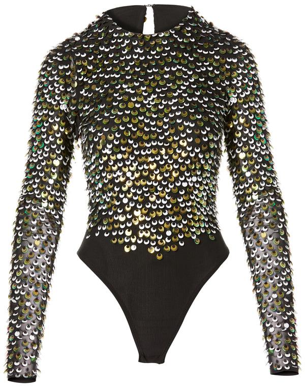 sergio hudson Paillette Bodysuit