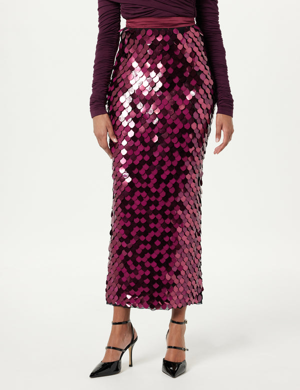 Sergio Hudson Paillette Maxi Skirt