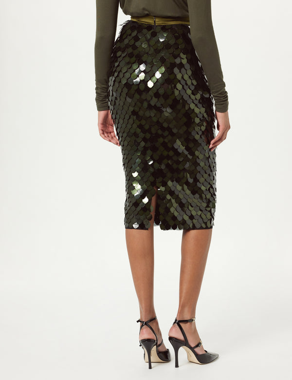 Sergio Hudson Paillette Midi Skirt