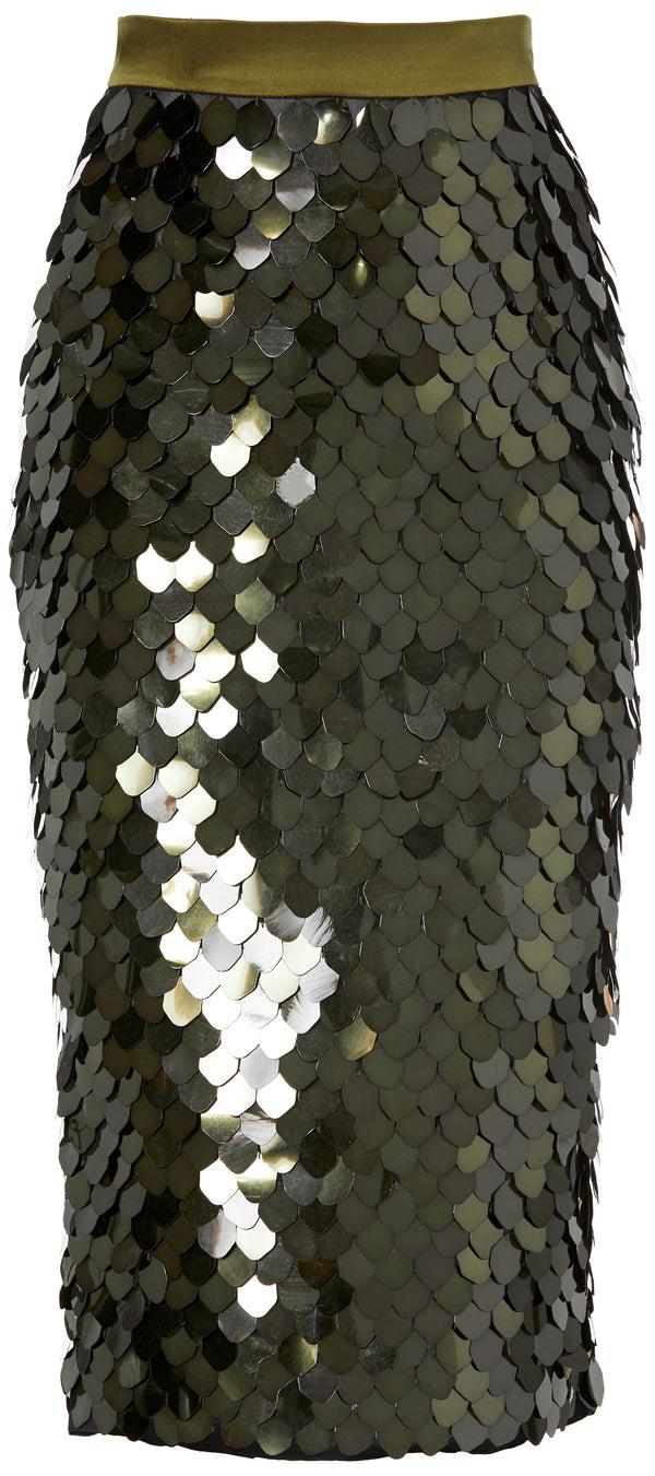 sergio hudson Paillette Midi Skirt