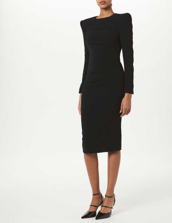 Sergio Hudson Pleated Sheath Dress