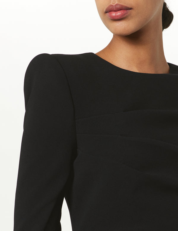 Sergio Hudson Pleated Sheath Dress