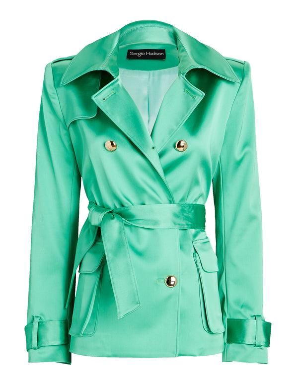 sergio hudson Satin Double Breasted Jacket